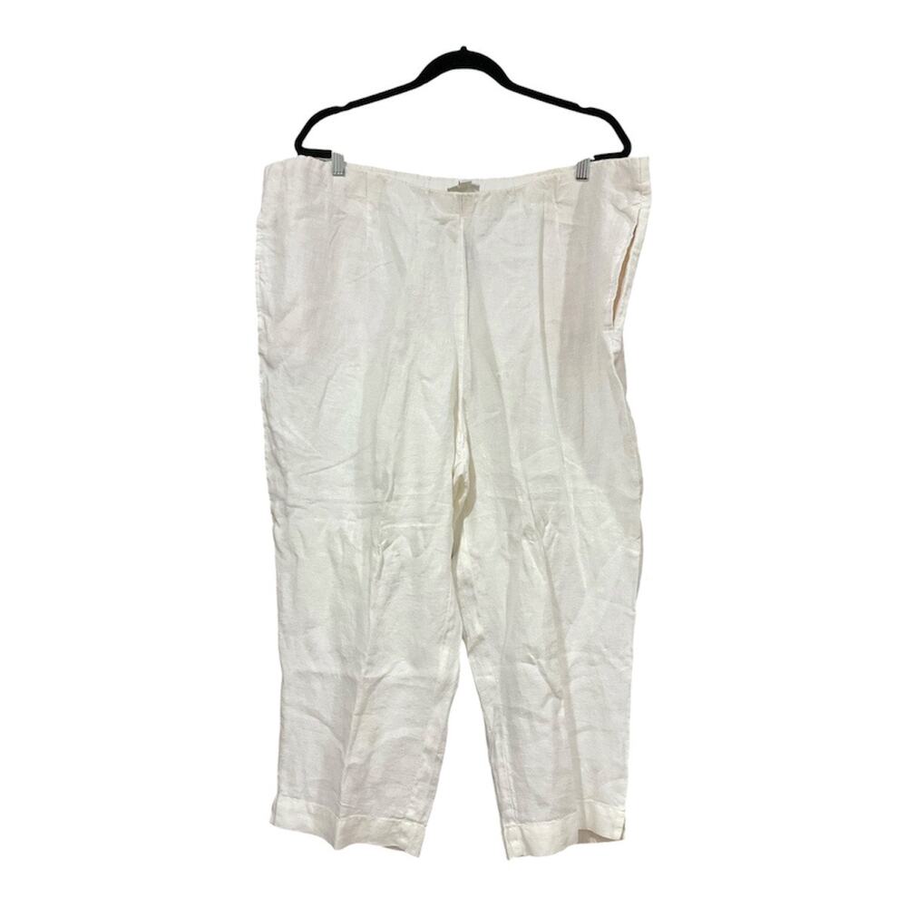 J. Jill Pants Women White 2X Linen NWT